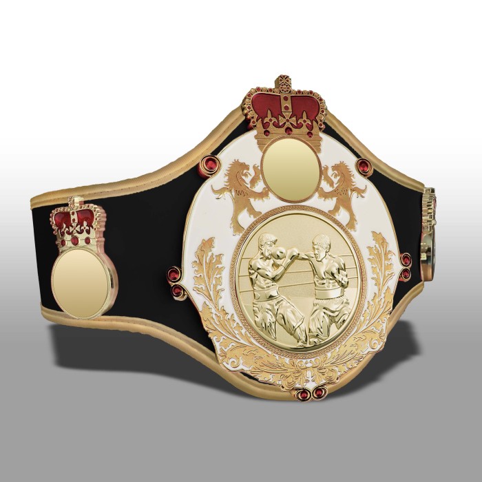 QUEENSBURY PRO LEATHER BOXING CHAMPIONSHIP BELT - QUEEN/W/G/BOXG - + 10 COLOURS